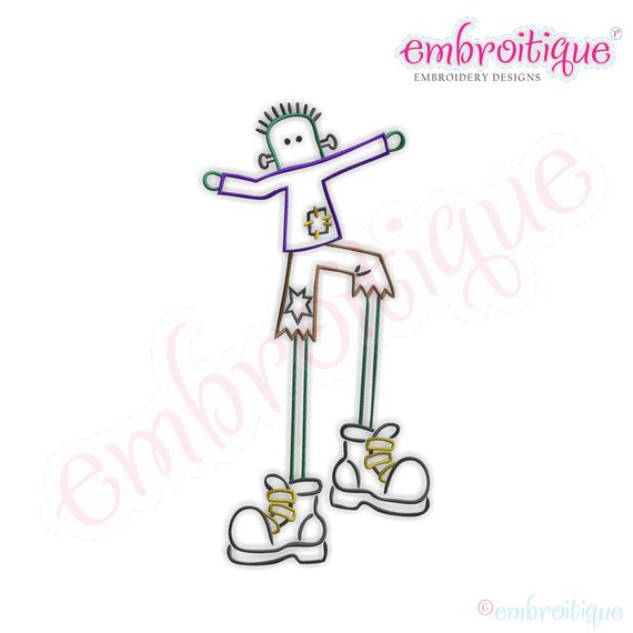 Halloween Tall Frankenstein Embroidery Design