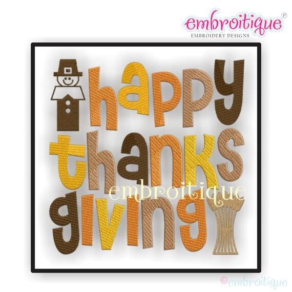 Happy Thanksgiving Word Block