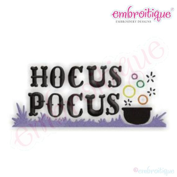 Hocus Pocus Halloween Embroidery Design