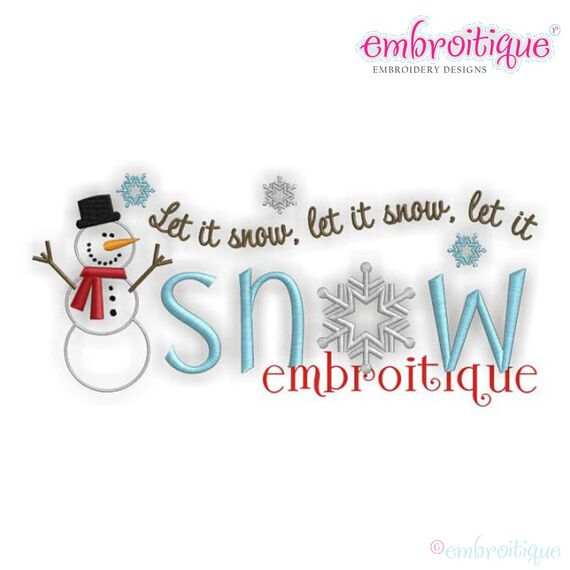 Let it Snow Snowman Winter Holiday Design