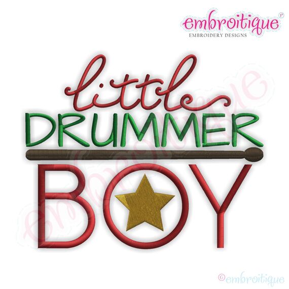 Little Drummer Boy Filled Embroidery Design