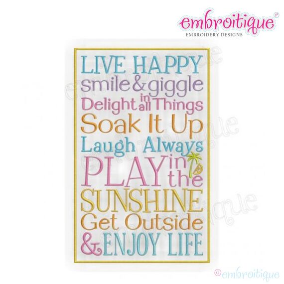 Live Happy Smile and Giggle Enjoy Life
