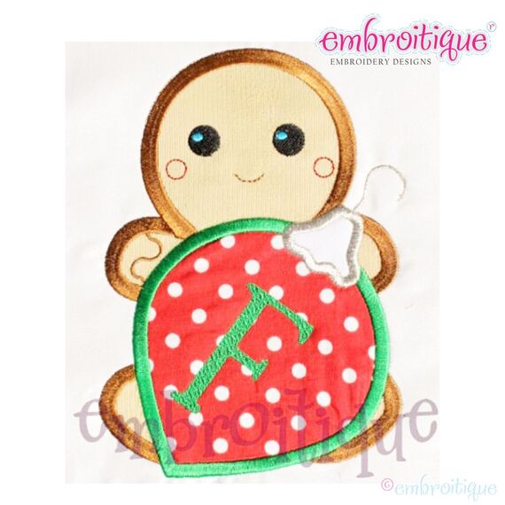 Mr. Fred Bread Gingerbread w/ Ornament Boy Applique