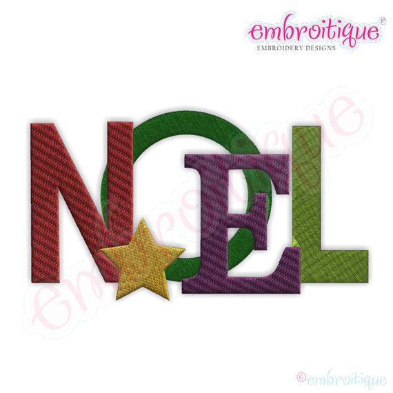 Noel Jumbled Filled Holiday Embroidery Design