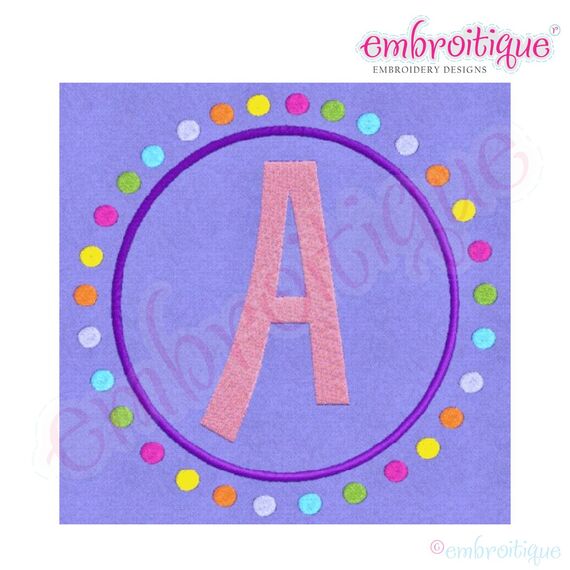 Polka Dot Frame with Letters Set