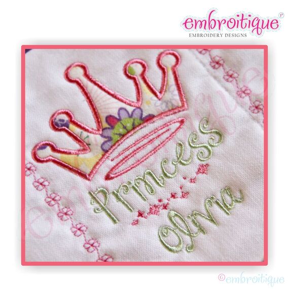 Princess Crown Applique Design