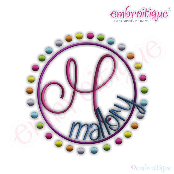 Rainbow Dots Font Frame