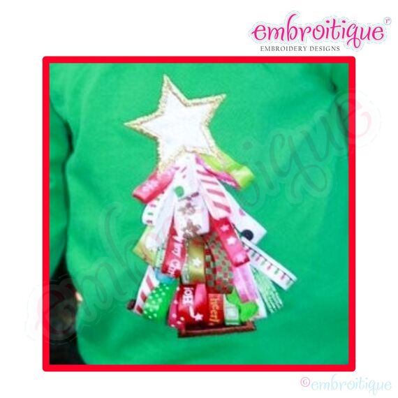 Ribbon Christmas Tree In The Hoop Design