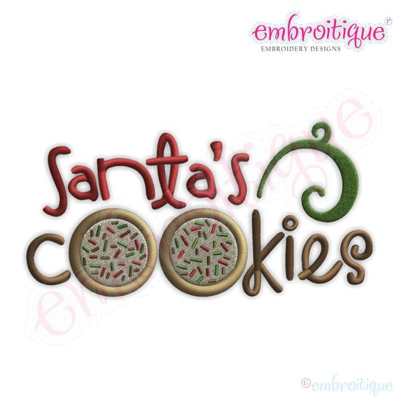Santa's Cookies Filled Embroidery Design