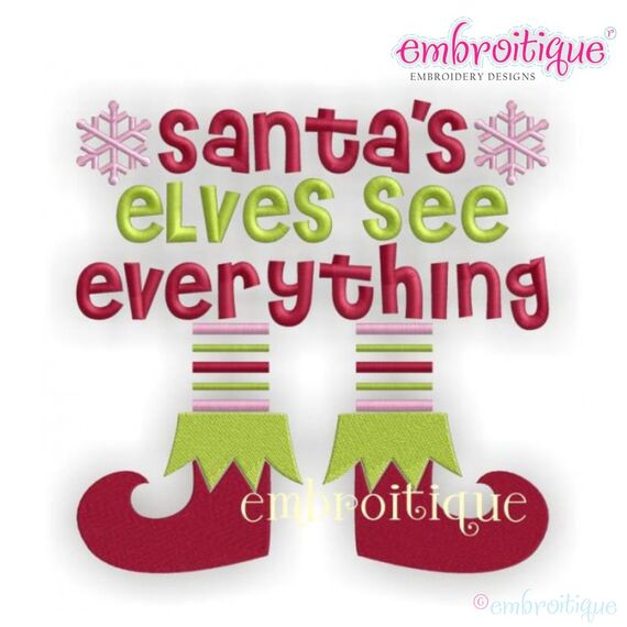 Santa's Elves See Everything Legs Christmas Design