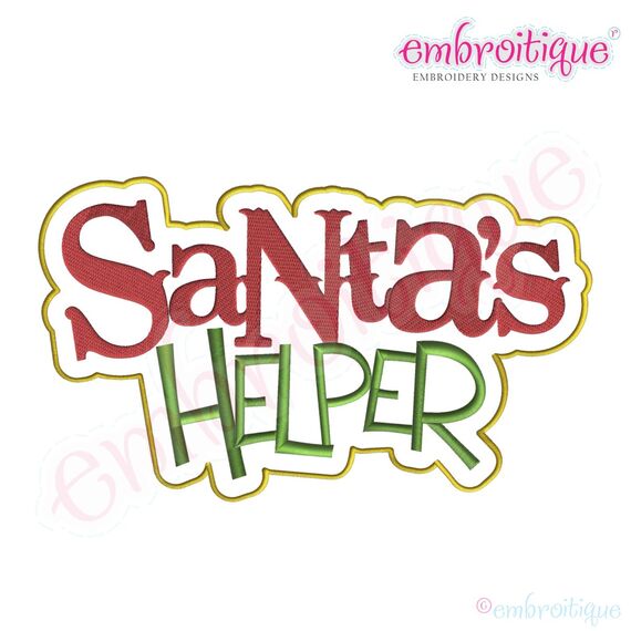 Santa's Helper Christmas Embroidery Design