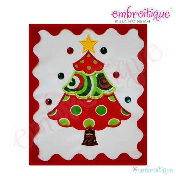 Simple Christmas Tree Applique - Large