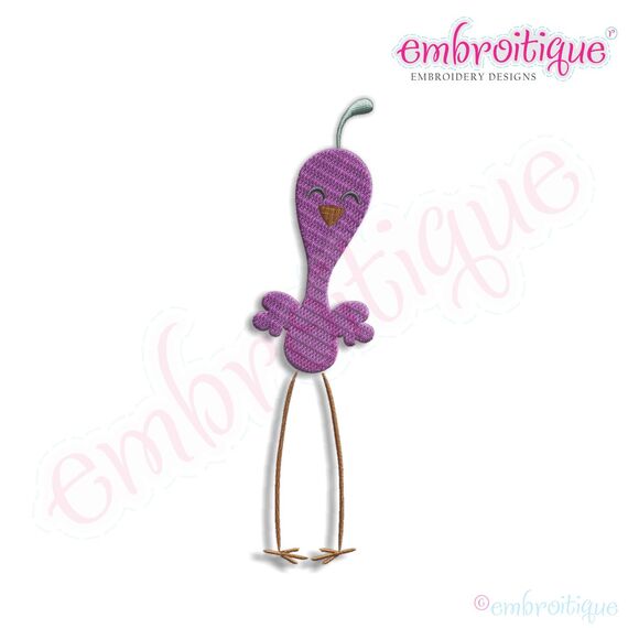 Skinny Birds - Tall Bird Embroidery Design