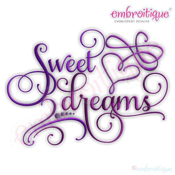 Sweet Dreams Calligraphy with Swirly Heart Accent