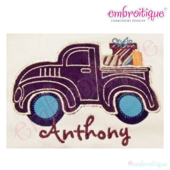 Vintage Birthday Party Truck Applique for Boys