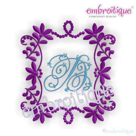 Vintage Garden Monogram Font Frame