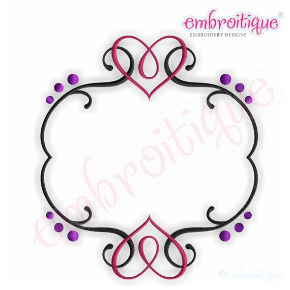 Amore Flourished Heart Font Frame - Large, 2 image