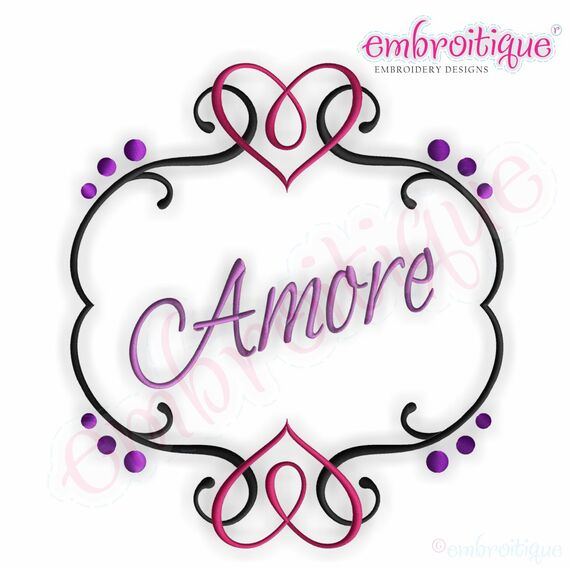 Amore Flourished Heart Font Frame - Large, 3 image