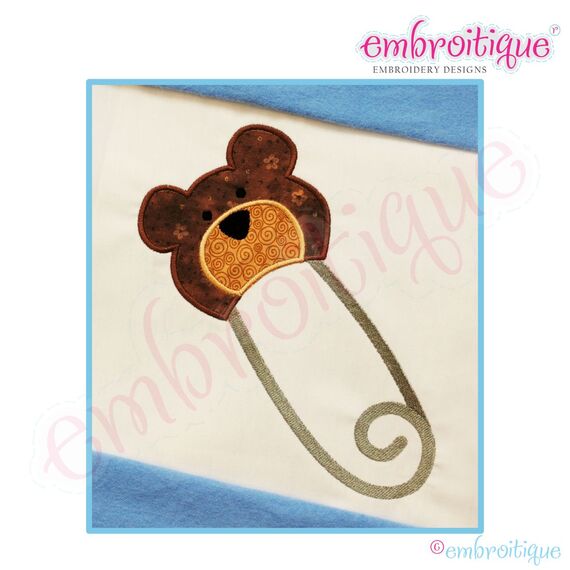 Baby Bear Safety Pin Applique - Small