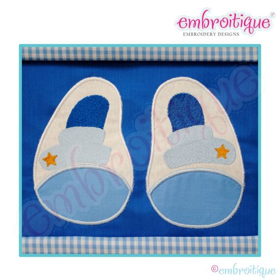 Baby Boy Shoes Applique - Large