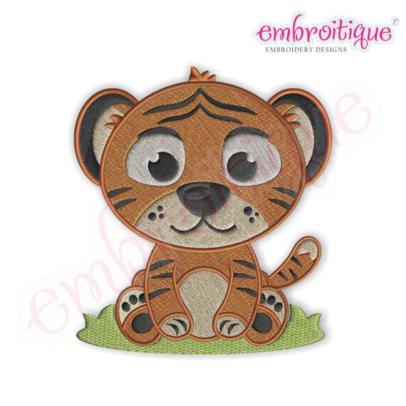Baby Tiger Filled Embroidery Design