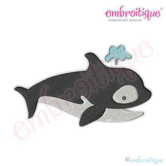 Baby Whale 1 Filled Embroidery Design