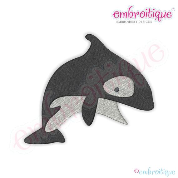 Baby Whale 2 Filled Embroidery Design