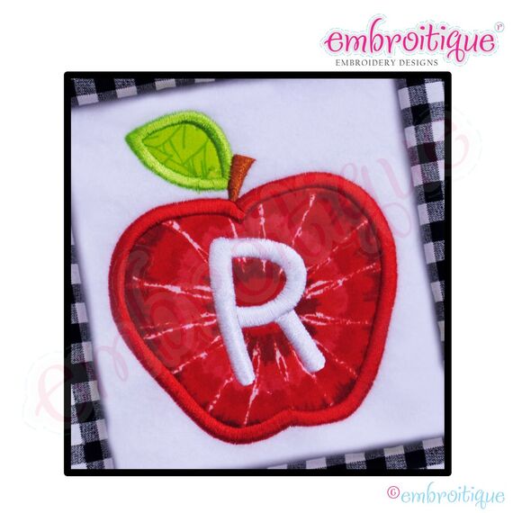 Back to School 3 Apple Monogram Frame and Single Applique, 2 image