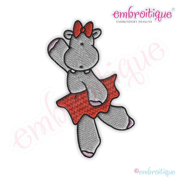 Ballet Hippos 3 Embroidery Design