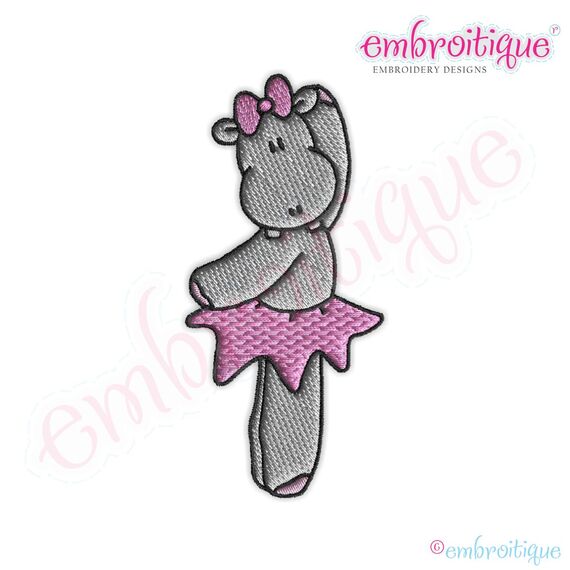 Ballet Hippos 1 Embroidery Design