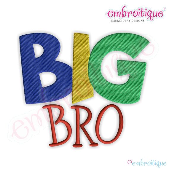 Big Bro Fill Stitch Embroidery Design