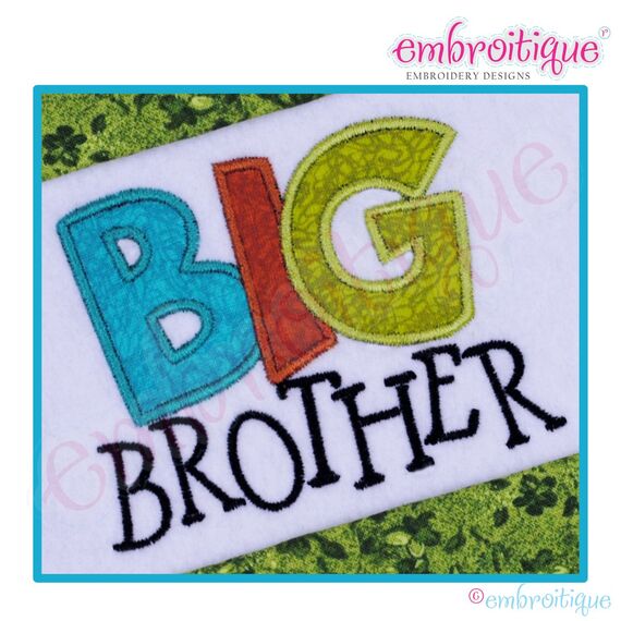 Big Brother Block Applique - Small