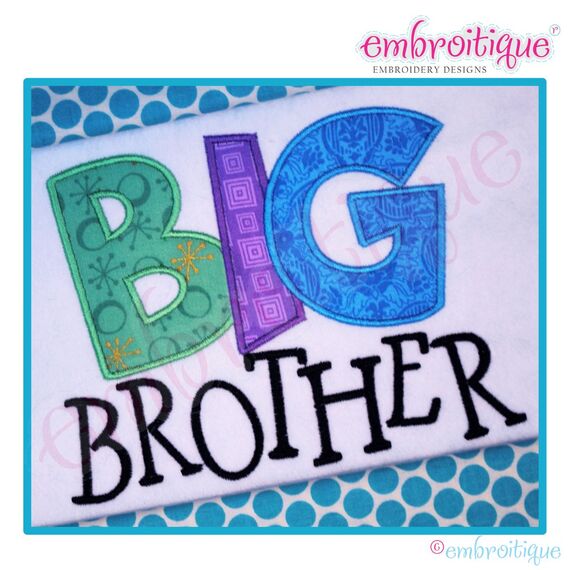 Big Brother Block Applique - Large
