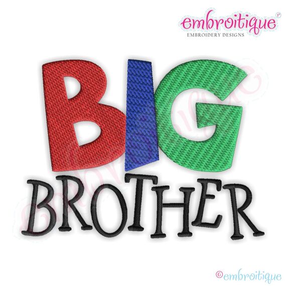 Big Brother Block Filled Embroidery Design