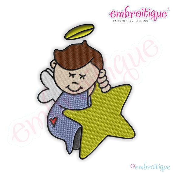 Boy Angels 2 Embroidery Design