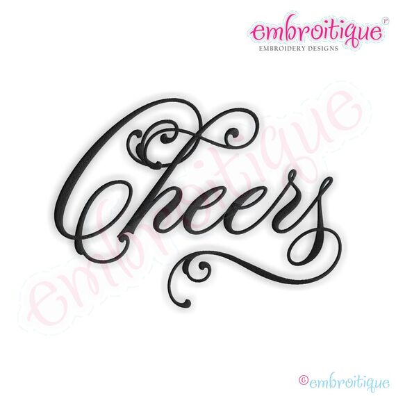Cheers Script 1 Embroidery Design