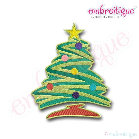 Christmas Tree 3 Filled Embroidery Design
