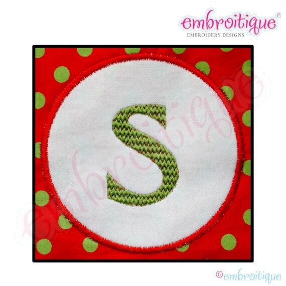 Posh and Proper - Patch Stocking PDF Sewing Pattern - Includes Circle Applique Monogram A-Z, 2 image