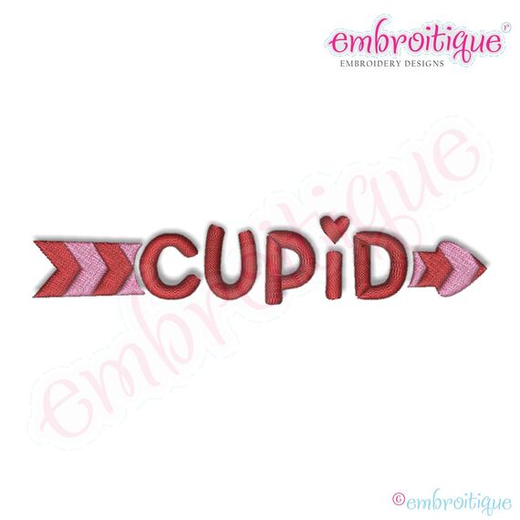 Cupid with Arrow Filled Embroidery Design