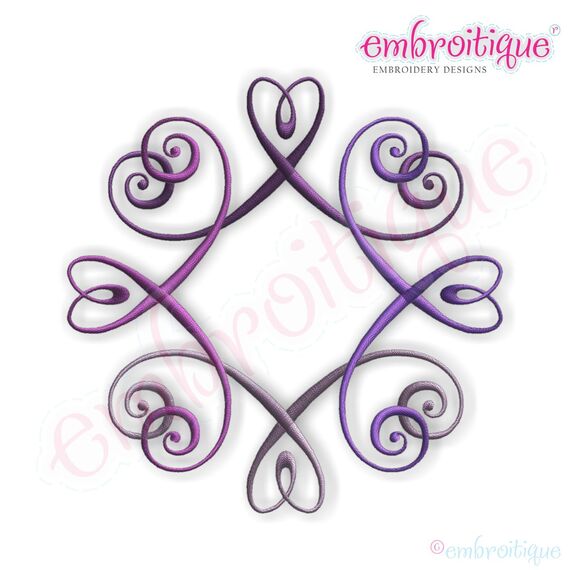 Curled Heart Font Frame