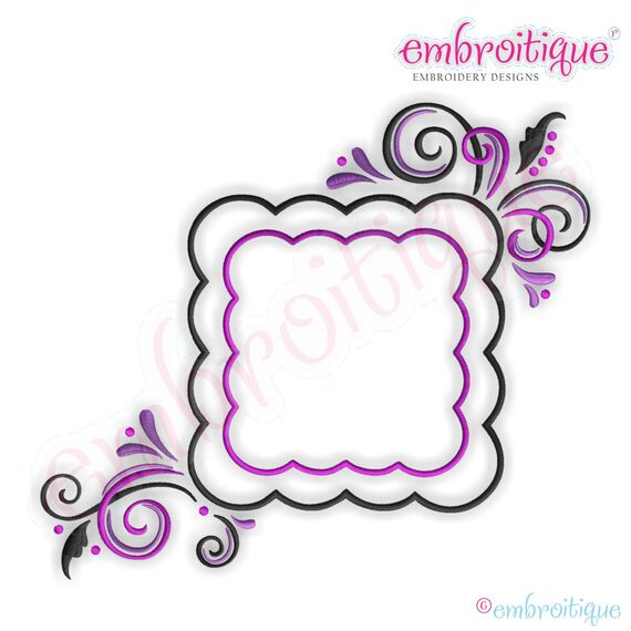 Curly Cloud Font Frame