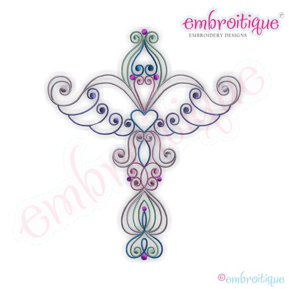 Curly Cross 3 Embroidery Design