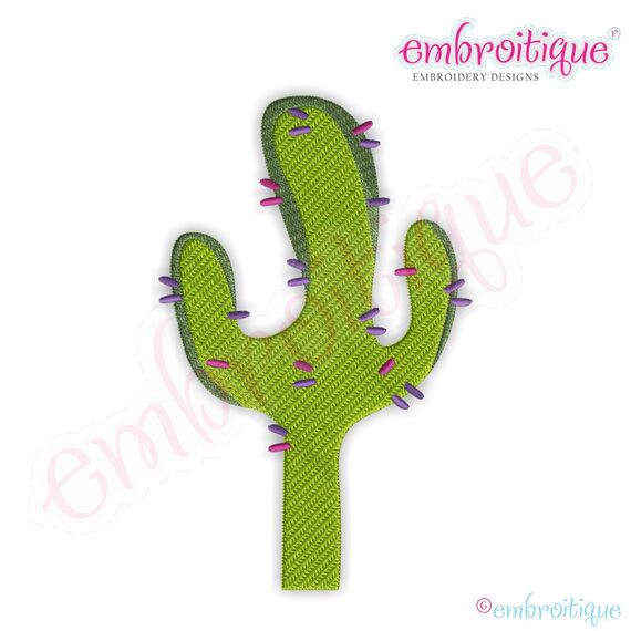Cute Cactus Filled Embroidery Design