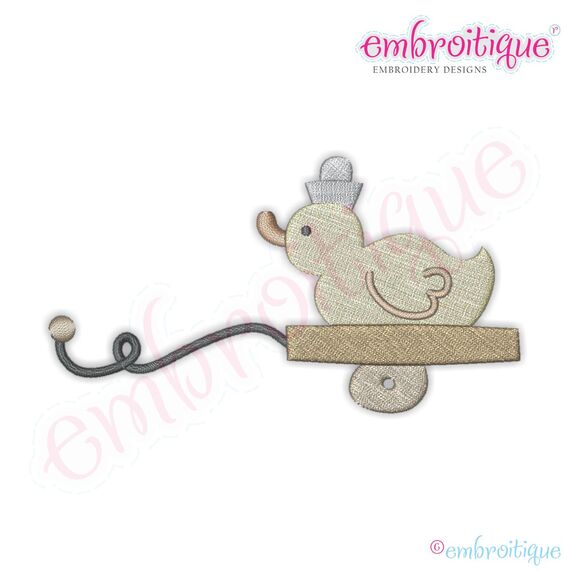 Duck Pull Toy Filled Embroidery Design