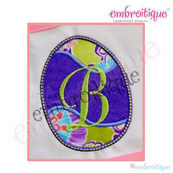 Easter Egg Applique Monogram 4x4 Hoop, 2 image