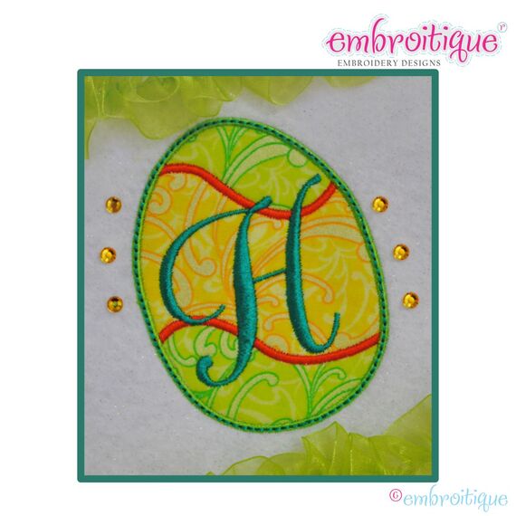 Easter Egg Applique Monogram 4x4 Hoop