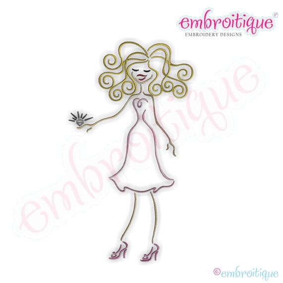 Engagement Girl Embroidery Design