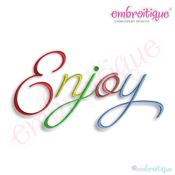 Enjoy Script 2 Embroidery Design