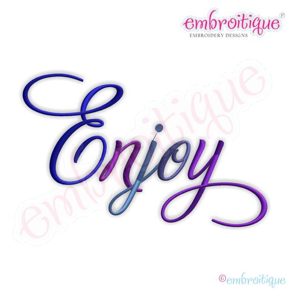 Enjoy Script 3 Embroidery Design