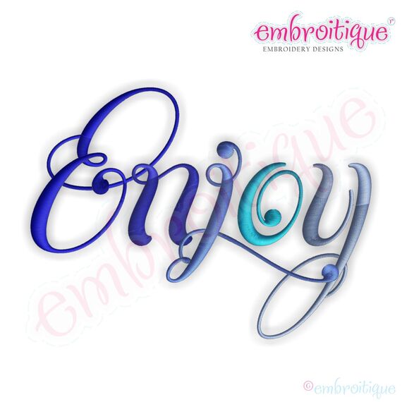 Enjoy Script 5 Embroidery Design